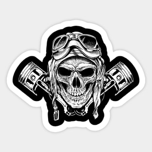 Bike skull with helmet illustration Sticker